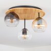Koyoto ceiling light, globe light Ecru, black, 3-light sources