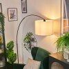Bassagoda floor lamp, Arch lamps black, 1-light source, Fabric lampshade