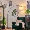 Bassagoda floor lamp, Arch lamps black, 1-light source, Fabric lampshade