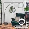 Bassagoda floor lamp, Arch lamps black, 1-light source, Fabric lampshade