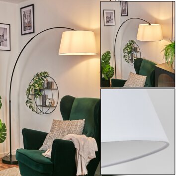 Bassagoda floor lamp, Arch lamps black, 1-light source, Fabric shade