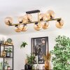 Gastor ceiling light, globe light gold, black, 10-light sources