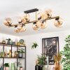 Gastor ceiling light, globe light gold, black, 10-light sources
