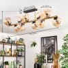 Gastor ceiling light, globe light gold, black, 10-light sources