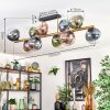 Gastor ceiling light, globe light gold, black, 10-light sources