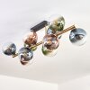 Gastor ceiling light, globe light gold, black, 10-light sources