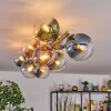 Gastor ceiling light, globe light gold, black, 10-light sources