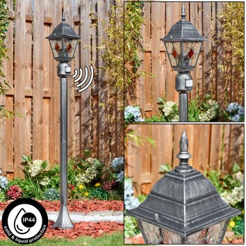 Naofe path light black, silver, 1-light source, Motion sensor