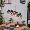 Gastor hanging light, globe light, pendant light blue, chrome, green, clear, coppery, Smoke-coloured, 4-light sources