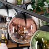Gastor hanging light, globe light, pendant light blue, chrome, green, clear, coppery, Smoke-coloured, 4-light sources