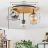 Ripoll ceiling light, globe light Ecru, black, 3-light sources