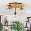 Ripoll ceiling light, globe light Ecru, black, 3-light sources