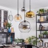 Ripoll hanging light, globe light, Cluster pendant lamp Amber, chrome, gold, clear, Smoke-coloured, 4-light sources