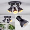 Farel ceiling light, ceiling spotlight chrome, black, 3-light sources