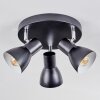 Farel ceiling light, ceiling spotlight chrome, black, 3-light sources