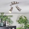 Firan ceiling light, ceiling spotlight LED matt nickel, 2-light sources