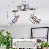 Firan ceiling light, ceiling spotlight LED matt nickel, 2-light sources