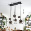 Ripoll hanging light, globe light, pendant light Smoke-coloured, 6-light sources