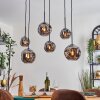 Ripoll hanging light, globe light, pendant light Smoke-coloured, 6-light sources