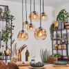 Ripoll hanging light, globe light, pendant light Amber, clear, 6-light sources