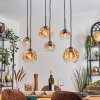 Ripoll hanging light, globe light, pendant light Amber, clear, 6-light sources