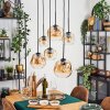 Ripoll hanging light, globe light, pendant light Amber, clear, 6-light sources