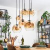 Ripoll hanging light, globe light, pendant light Amber, clear, 6-light sources