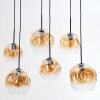 Ripoll hanging light, globe light, pendant light Amber, clear, 6-light sources