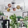 Ripoll ceiling light, globe light chrome, gold, clear, coppery, Smoke-coloured, 6-light sources