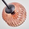 Ripoll ceiling light, globe light chrome, gold, clear, coppery, Smoke-coloured, 6-light sources
