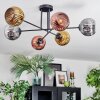Ripoll ceiling light, globe light chrome, gold, coppery, Smoke-coloured, 6-light sources