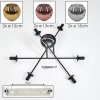 Ripoll ceiling light, globe light chrome, gold, coppery, Smoke-coloured, 6-light sources