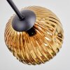 Ripoll ceiling light, globe light chrome, gold, coppery, Smoke-coloured, 6-light sources