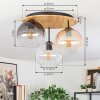 Koyoto ceiling light, globe light 40 cm Ecru, black, 3-light sources