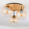 Koyoto ceiling light, globe light 40 cm Ecru, black, 3-light sources