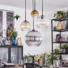 Koyoto hanging light, globe light, Cluster pendant lamp Amber, gold, clear, Smoke-coloured, 4-light sources