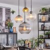 Koyoto hanging light, globe light, Cluster pendant lamp Amber, gold, clear, Smoke-coloured, 4-light sources