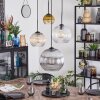 Koyoto hanging light, globe light, Cluster pendant lamp Amber, gold, clear, Smoke-coloured, 4-light sources