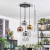 Ripoll hanging light, globe light, Cluster pendant lamp gold, clear, coppery, Smoke-coloured, 4-light sources