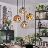 Ripoll hanging light, globe light, Cluster pendant lamp gold, clear, coppery, Smoke-coloured, 4-light sources