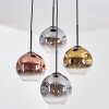 Ripoll hanging light, globe light, Cluster pendant lamp gold, clear, coppery, Smoke-coloured, 4-light sources