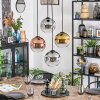 Ripoll hanging light, globe light, Cluster pendant lamp gold, clear, coppery, Smoke-coloured, 4-light sources