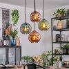 Ripoll hanging light, globe light, Cluster pendant lamp blue, green, coppery, 4-light sources