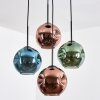 Ripoll hanging light, globe light, Cluster pendant lamp blue, green, coppery, 4-light sources