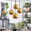 Koyoto hanging light, globe light, Cluster pendant lamp gold, 4-light sources