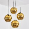 Koyoto hanging light, globe light, Cluster pendant lamp gold, 4-light sources
