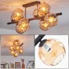 Koyoto ceiling light, globe light Amber, 8-light sources
