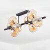 Koyoto ceiling light, globe light Amber, 8-light sources