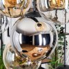 Gastor hanging light, globe light, pendant light Amber, chrome, clear, Smoke-coloured, 8-light sources