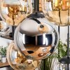 Gastor hanging light, globe light, pendant light Amber, chrome, clear, Smoke-coloured, 8-light sources